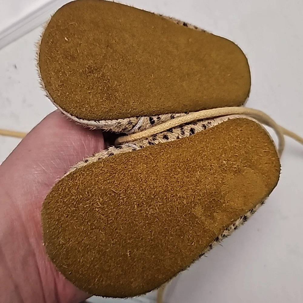 Animal print fur 0-6m shoes fauve + co